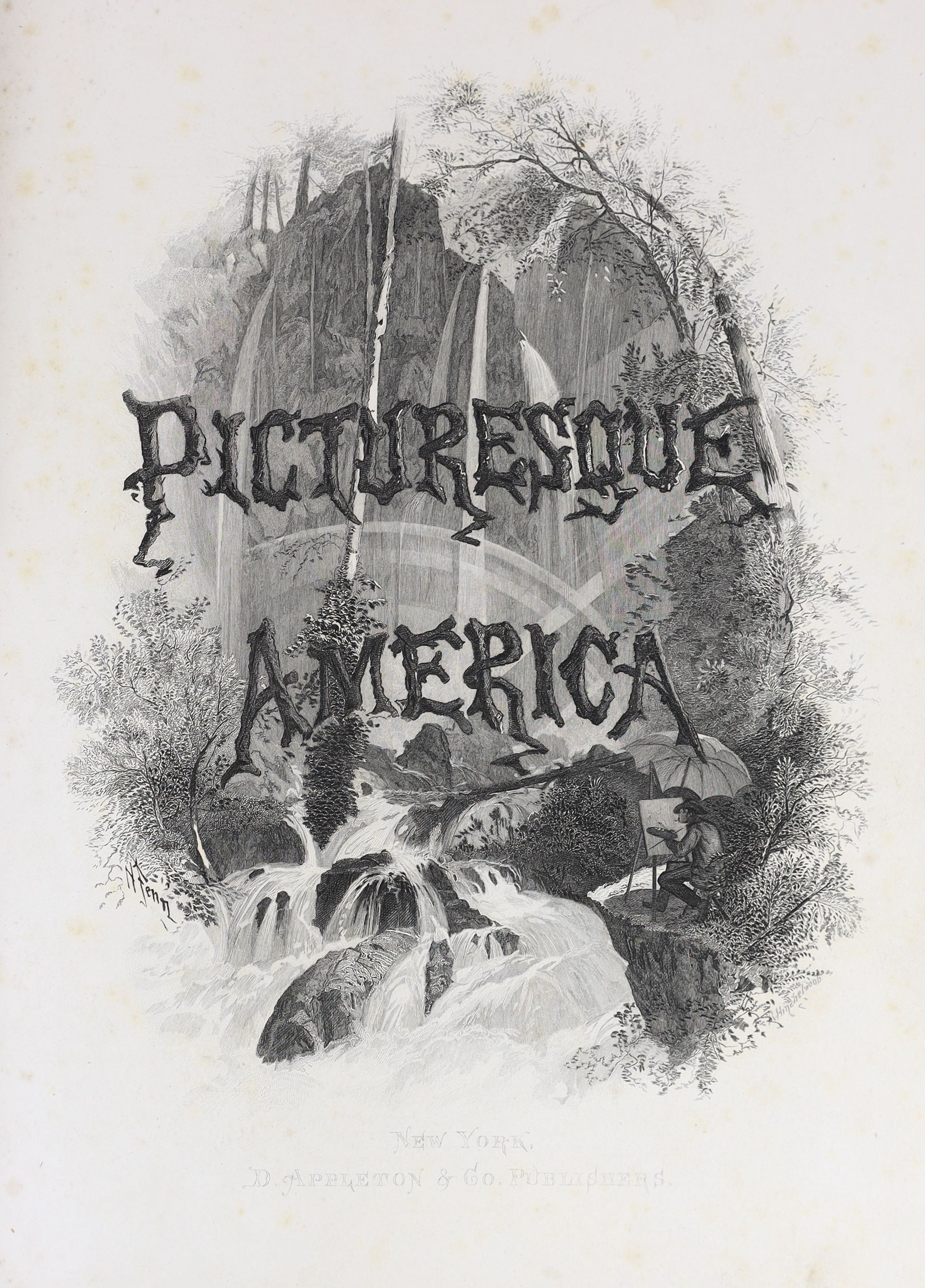 Bryant, William Cullen (editor) - Picturesque America; or, The Land we Live In, vol. 1 only (of 2) 4to, original half morocco, worn and torn, New York, [1872-74] and Select Views in London, 2 vols in 1, 4to, half morocco